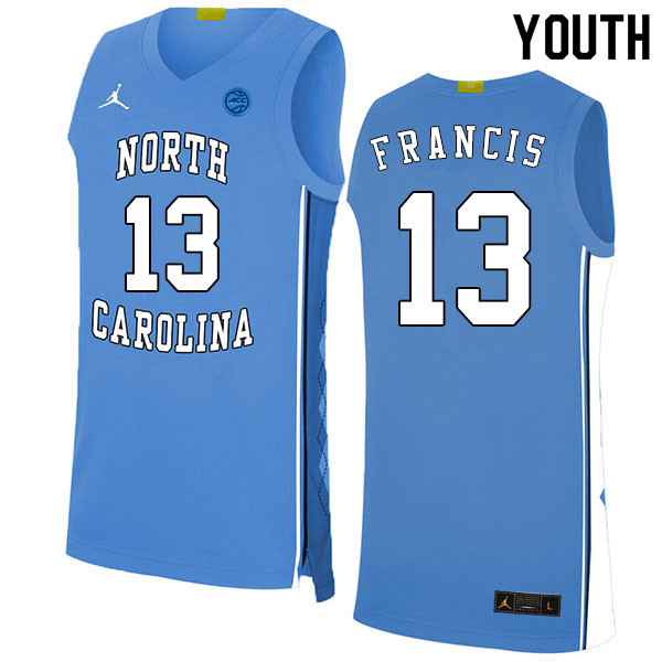 2020 Youth #13 Jeremiah Francis North Carolina Tar Heels College Basketball Jerseys Sale-Blue